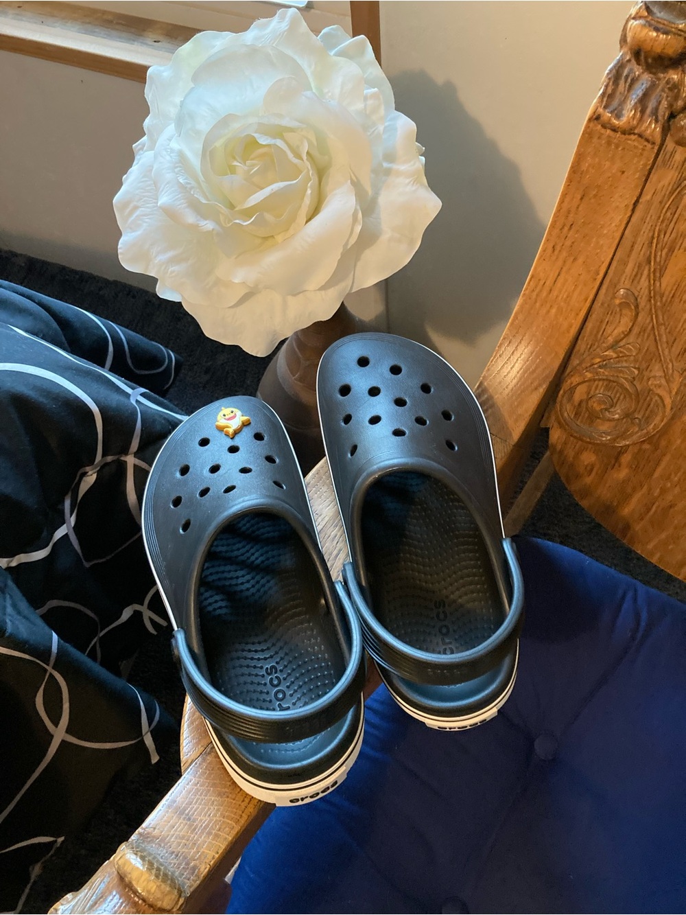 CROCS Black Textured Clog Soles
